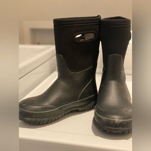 Black rain boots